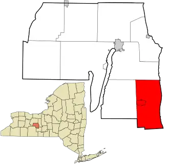 Location in Yates County and the state of New York.