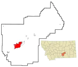 Location within Yellowstone County