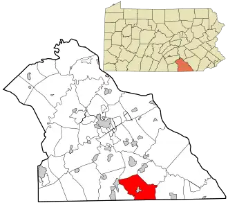 Location in York County and the state of Pennsylvania.