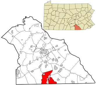 Location in York County and the state of Pennsylvania.