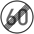 Sign 278-60 End of speed limit