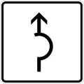 Directional indications by arrows, detour signs, semicircle[22]