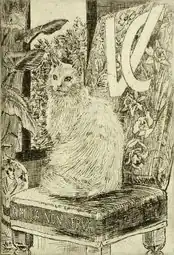 The Cat [Amica Non Serva, Friend Not Servant] (no date) etching (8.26 x 5.87&nbsp;cm) Los Angeles County Museum of Art