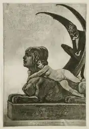 The Sphinx (ca.1887-1893) heliogravure, soft-ground etching (11.75 x 7.94&nbsp;cm) Los Angeles County Museum of Art