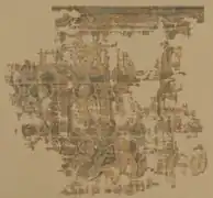 Fragment of hanging with Biblical scenes, from Byzantine period Egypt, early 6th century