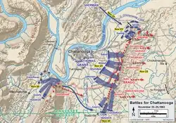 Map of the Union breakthrough at Chattanooga
